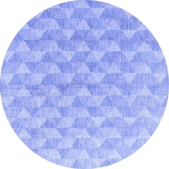 Ahgly Company Indoor Round Abstract Blue Modern Area Rugs, 6' Round