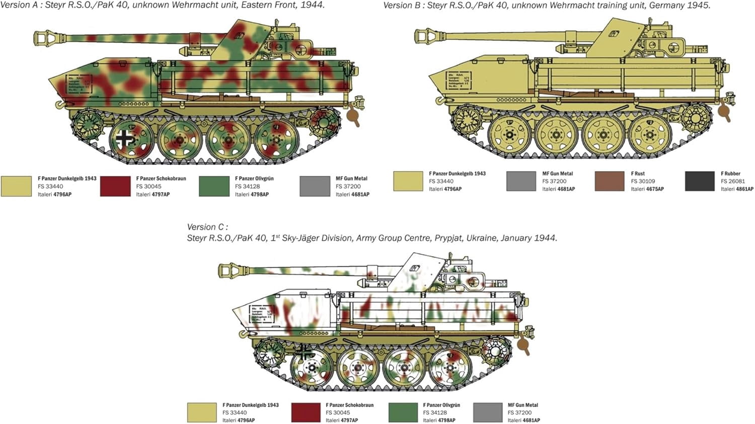 Italeri 0355 1:35 7.5 cm RSO with PAK40 - Faithful Replica, Model Building, Plastic Kit, Tank K
