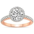 thumbnail image 3 of 3 Carat | IGI Certified Round Shape Lab Grown Diamond Engagement Ring For Women | 14K Rose Gold | Lab Created Anastasia Halo Diamond Engagement Ring | FG-VS1-VS2 Quality, 3 of 5