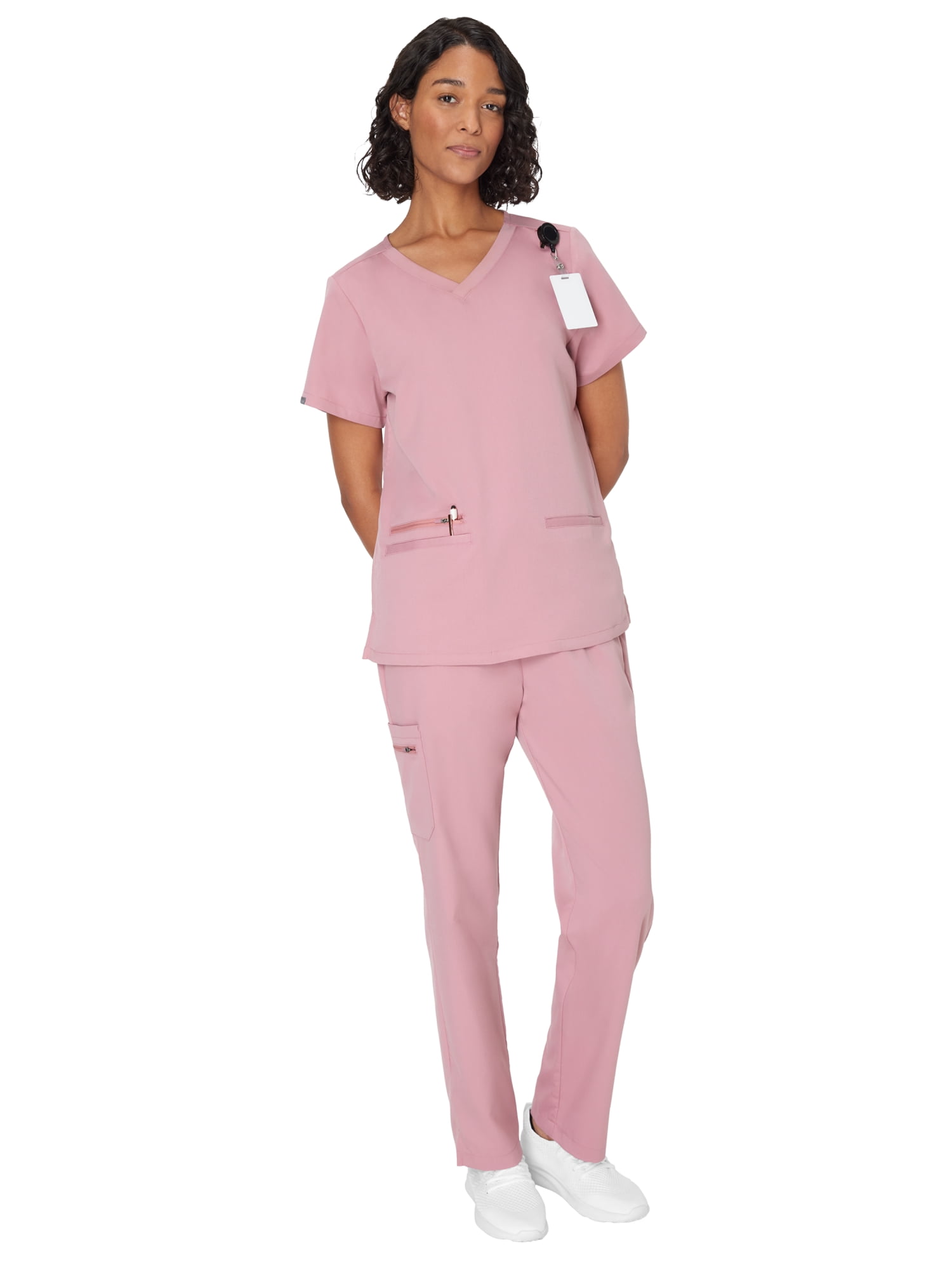 Hanes Women's Scrubs V-Neck Scrub Top, Premium, Short Sleeve, 3 Pocket, Sizes XS-3XL