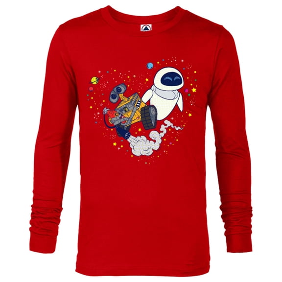 Disney and Pixar’s Wall-E and Eve Planetary Heart - Long Sleeve T-Shirt for Men - Customized-New Red