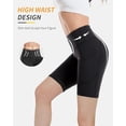 thumbnail image 4 of CAMBIVO Biker Shorts for Women with Pockets, High Waisted Workout Yoga Shorts, Squat Proof 4-Way Stretch Athletic Shorts for Gym Running Volleyball, Black, 4 of 7