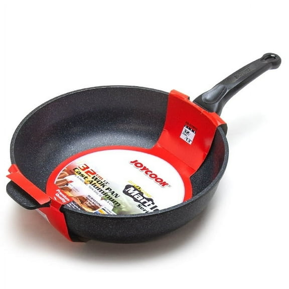 JOYCOOK Wok Pan 13 inch (32cm) Cast Aluminum Durastone Marble Non-Stick