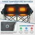 thumbnail image 4 of Slsy Oversized Heated Double Camping Chair, Folding 2 Person Camping Chair Loveseat, Fully Padded Duo Chair Camping Couch, Fold Up Double Camp Chair, Lawn Chairs, Camping Bench with Carrying Bag, 4 of 8