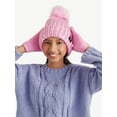 thumbnail image 5 of Justice Girls Sequin Ribbed Hat and Gloves Set, 2-Piece, Pink, 5 of 5