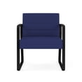thumbnail image 2 of Waterfall Reception Waiting Sled Base Oversize Guest Chair / Black Steel / Blue, 2 of 5