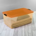 thumbnail image 2 of Sterilite 105 Quart Latch Tinted Storage Container with Orange Lid,  Orange Tint, 2 of 6