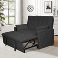 thumbnail image 3 of 61-inch large-size living room/bedroom fabric sofa bed combination, reinforced iron frame, storage pockets on both sides, adjustable backrest., 3 of 9