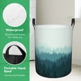 thumbnail image 2 of XMXT Collapsible Laundry Basket, Misty Forest Illustration Waterproof Laundry Hampers Storage Baskets Dirty Clothes Hamper, 40L, 2 of 8