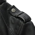 thumbnail image 4 of Maoxin Mens Leather Jacket Men Zipper Pocket Artificial Leather Clothing Long Sleeves No Hat Fall And Winter Loose Coat Leather Jackets for Men Black 3XL, 4 of 7