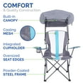 thumbnail image 3 of Kelsyus Original Foldable Canopy Chair for Camping, Tailgates, and Outdoor Events, Grey/Light Blue, 3 of 7
