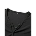 thumbnail image 4 of Cenuakty Women's Henley Shirts Long Sleeve V Neck Solid Color Button Down Crop Tops Slim Fit T-Shirts, 4 of 9