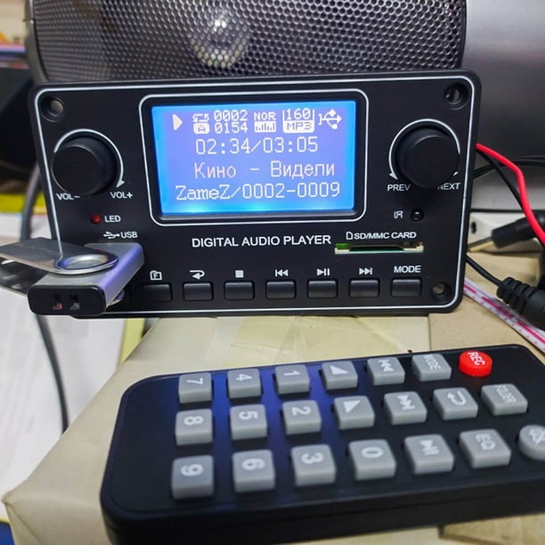 Kuymtek Placa decodificadora WAV MP3 compatible con Bluetooth de 9-15V, módulo amplificador de reproductor de Audio