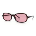thumbnail image 4 of Womens Rectangular Snug Dad Fashion Thin Plastic Sunglasses Brown - Burgundy, 4 of 8