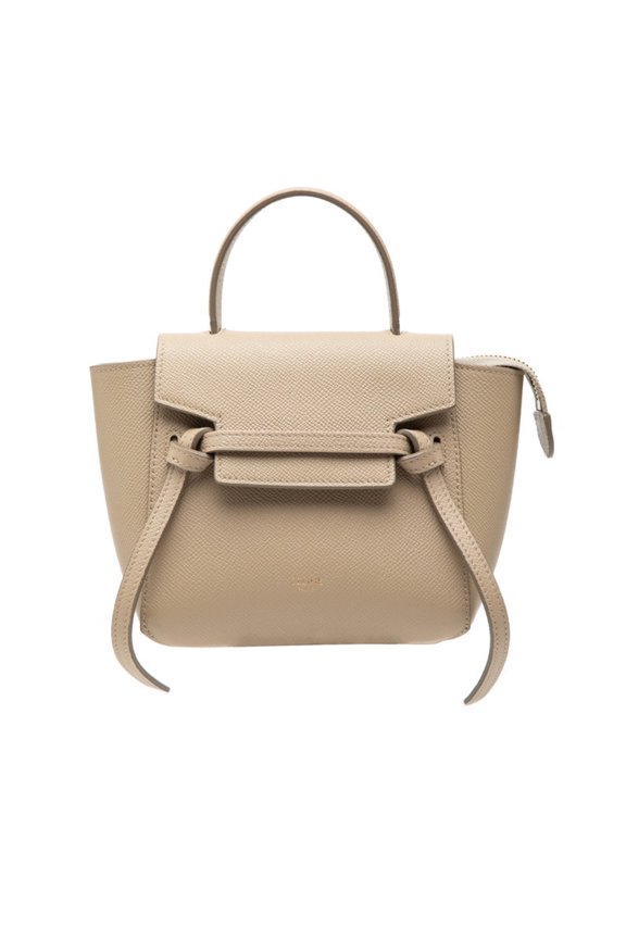 Pre-Owned Celine Pico Belt Bag Handbag 194263 Beige Leather Women's CELINE