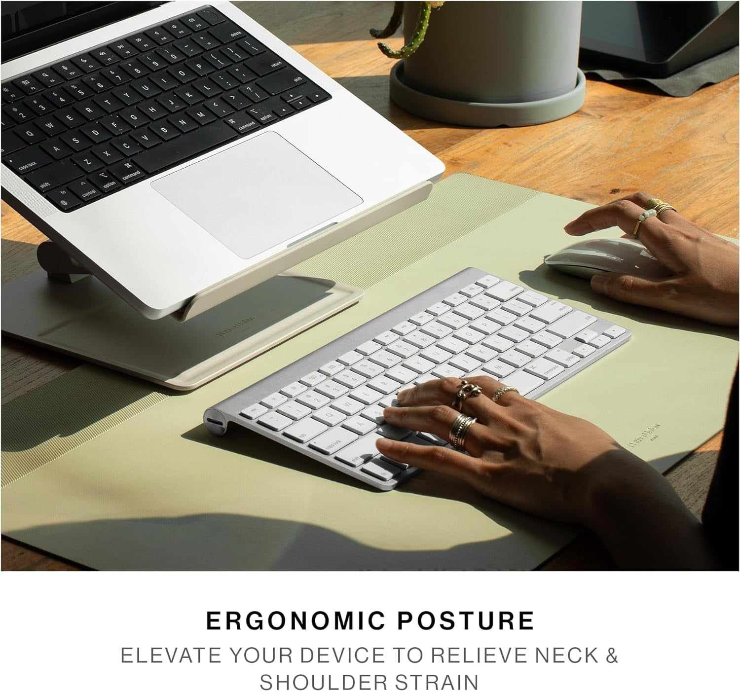 Native Union Desk Laptop Stand – Height Adjustable Ergonomic Computer Stand – up to 5kg (Sandstone)