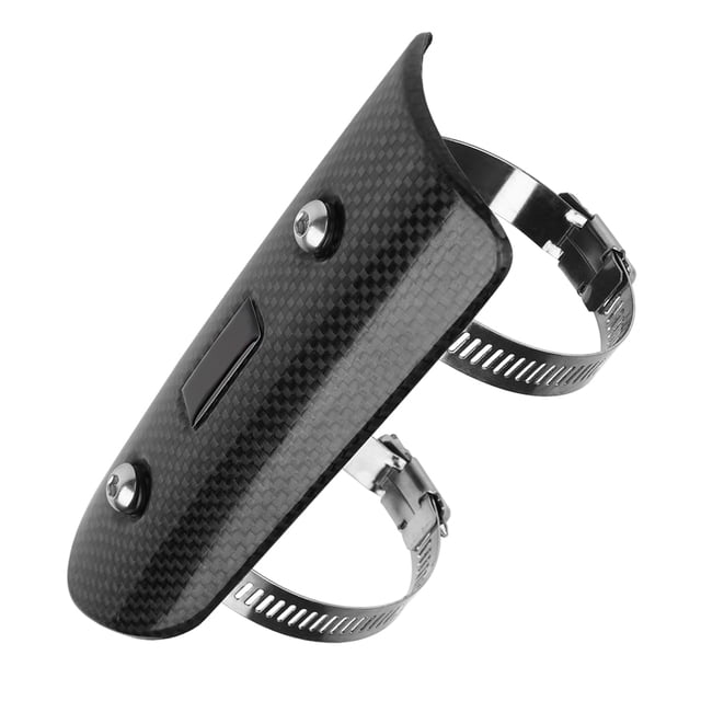 Protector de cubierta protectora de calor de tubo medio de escape de fibra de carbono Universal para motocicleta