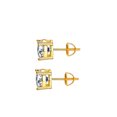 thumbnail image 2 of Pendientes de plata s925 con cuatro garras para mujer, tapones para los oídos roscados, pendientes de boda sencillos de oro de 18 quilates bañados en diamantes Mosan, europeos y americanos, 2 of 5
