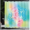 thumbnail image 4 of Ambesonne Floral Shower Curtain, Flower Mandala Rainbow, 69"Wx84"L, Blue Pink, 4 of 5
