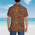 thumbnail image 4 of Sikiie Cute Armadillos Print Men's Hawaiian Shirt, Summer Beach Button Pocket Short Sleeve T-Shirt,Large, 4 of 7