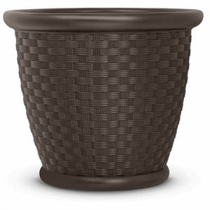 Suncast Sonora 22" Resin Wicker Planter Set Of 2