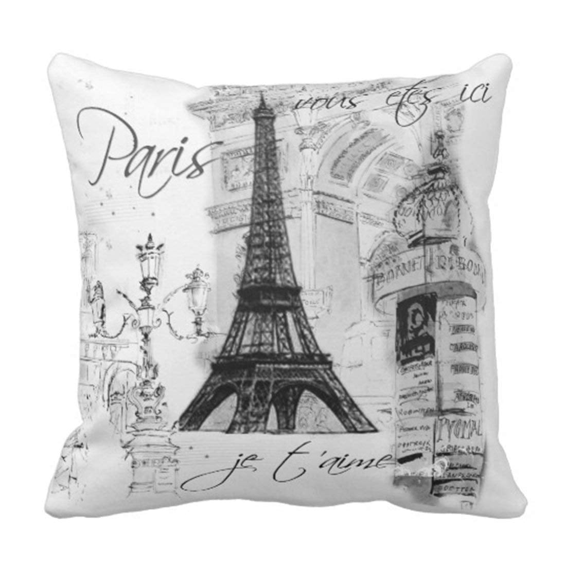 18 inch Beauty France Paris Eiffel Tower Home Decorative Pillow Case Cushion  Cover - Walmart.com