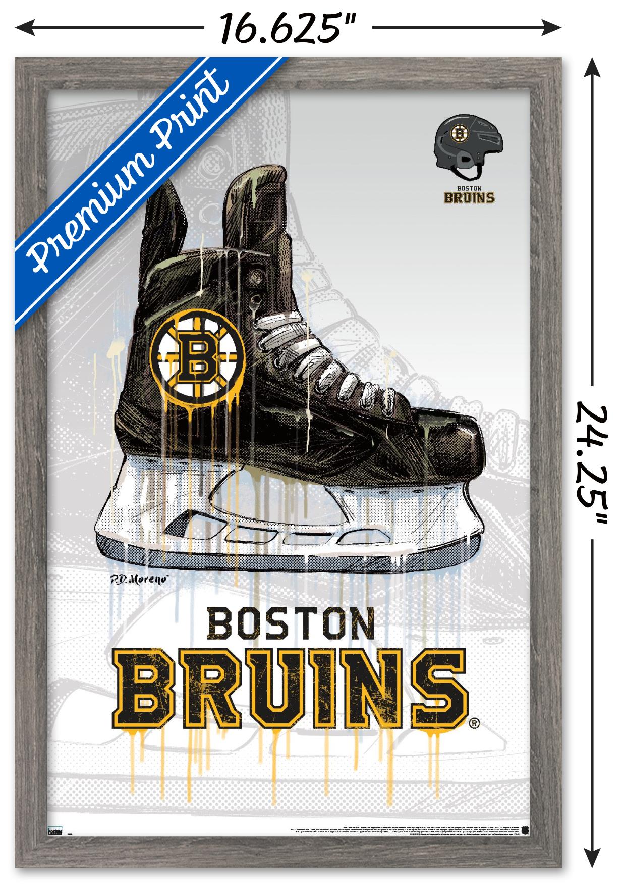 NHL Boston Bruins - Drip Skate 20 Wall Poster, 14.725" x 22.375", Framed