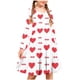 thumbnail image 1 of TaTaai Valentine Heart Print Long Sleeve A-Line Skater Dress, Valentine's Day Gift, Casual Party Twirly Dress Gift, 1 of 5