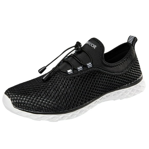 Wyzesi Black Sneakers for Women Dressy Slip On Water Shoes for Women Womens Boat Shoes Beach Walking Shoes