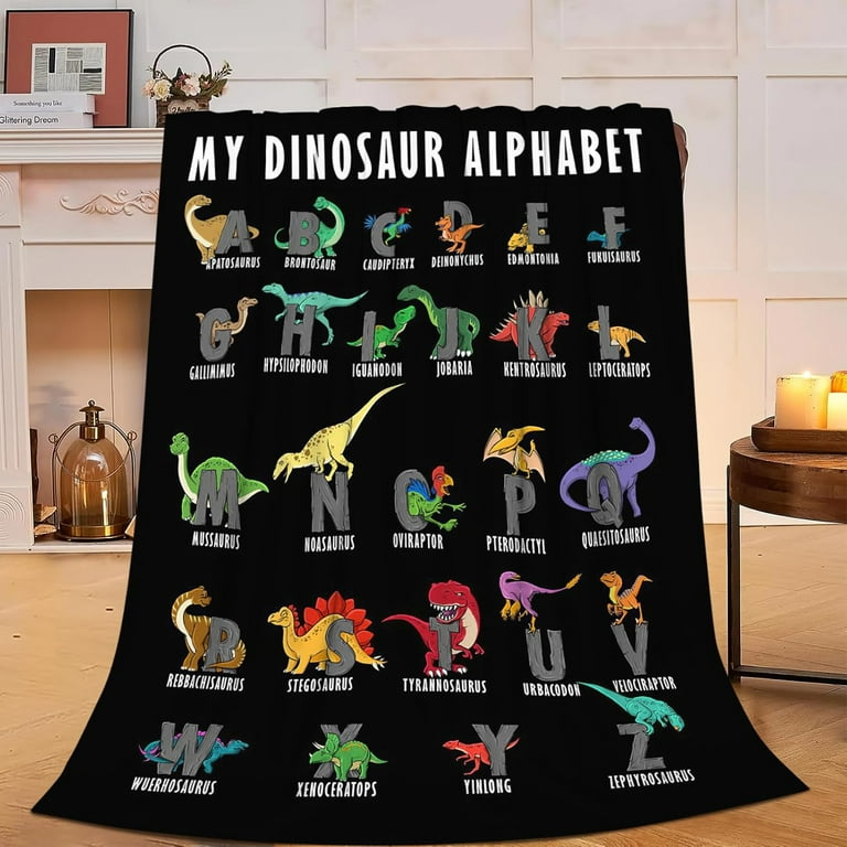 Just A Girl Who Loves Dinosaurs Throw Blanket - 60x50 Inch, Colorful Dino Print, Flannel 4 thumbnail image