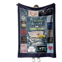 Nurse Gifts for Women Super Soft Fleece Throw Blankets for Nurse RN Gifts for Nurses Women Nurses Week Gifts Thank You Present for Nurses 50x60 (Blue)