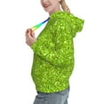 thumbnail image 2 of Salouo Lime green glitter Pattern Hoodie Sweatshirts for Women, Autumn Pullover Hoodie Workout Sweat Women's Long Sleeve Preppy Sweatshirts-Large, 2 of 7
