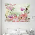 thumbnail image 1 of Floral Tapestry, Watercolor Abstract Romantic Nature Themed Flowers Buds Leaves Art, Wall Hanging for Bedroom Living Room Dorm Decor, 80W X 60L Inches, Light Pink Purple and Green, by Ambesonne, 1 of 2