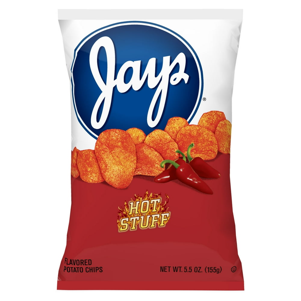 Jays Hot Stuff Potato Chips, 5.5 oz