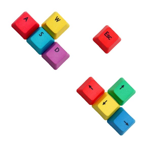 Ruiboury Upgraded PBT Pudding Keycaps 9pcs Set , Keys , , A , , D S W ESC
