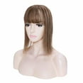 thumbnail image 6 of MY-LADY Clip in Toupee Women Topper 100% Real Remy Human Extensions Silk Top 130% Density Hairpiece for Thinning Hair #4P27 Brown & Dark Blonde 14", 6 of 9