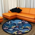 thumbnail image 4 of FREEAM Soft Foam Nursery Area Rugs 4 ft Cute Ocean Animals Whale Shark Dolphin Non Slip Play Mats for Kids Boys Girls Playing Room Living Room, 4 of 6