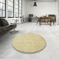 thumbnail image 3 of Ahgly Company Indoor Round Abstract Brown Gold Oriental Area Rugs, 3' Round, 3 of 6