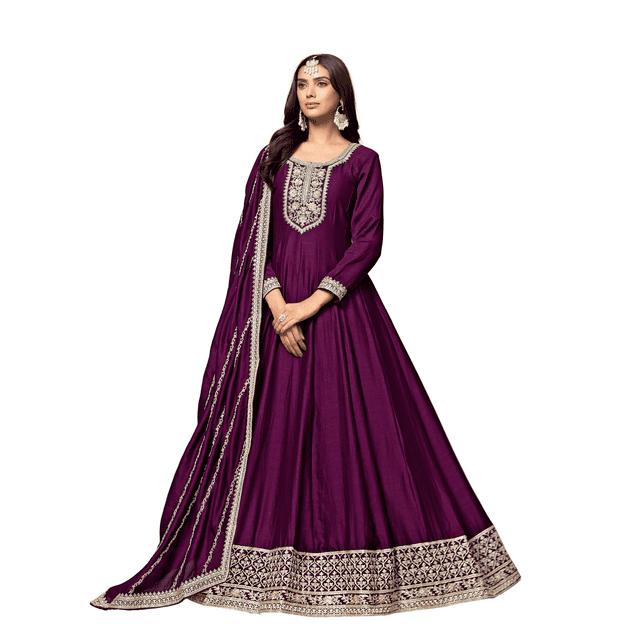 Robe Anarkali Personnalisée Costume Robe Pakistanaise Costume Indien Tenue de Mariage et de Fête Livraison Gratuite