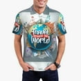 thumbnail image 5 of Wukai Travel Around The World Men’s Polo Shirts,Quick-Dry Athletic Shirt,Classic Fit Shirts-Large, 5 of 8