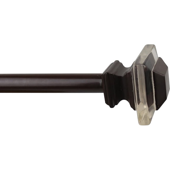 Urbanest Adjustable Single Curtain Rod Set Cassini Finials – 1 - Inch Diameter, With Bronze Rod, 28–48 Inches