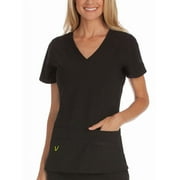 Activate by Med Couture Women's Refined V-Neck Solid Scrub Top