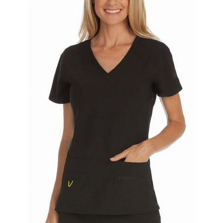 Activate by Med Couture Women's Refined V-Neck Solid Scrub Top