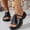 Black, variant on Women's Rhinestone Wedge Slide Sandals Casual Open Toe Wide Width Comfortable Non Slip Thick Platform Wedge Heel Mules for Summer Daily Wear