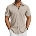 thumbnail image 2 of COOFNDY Mens Shirt Wedding Shirts for Men Button Down Short Sleeve Tropical Shirt, 2 of 7