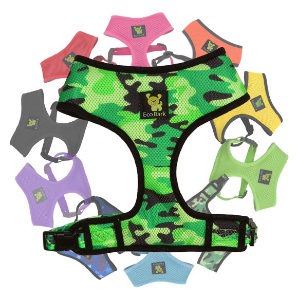 Ecobark Arnés Para Perro Sobre La Cabeza, Sin Tirones, Sin Asfixia, Arneses Para Perros, Chaleco De Malla Acolchado Suave Para Perros De Raza Grande (Xl (Cuello De 15,25 A 16,25 Pulgadas) Camo)