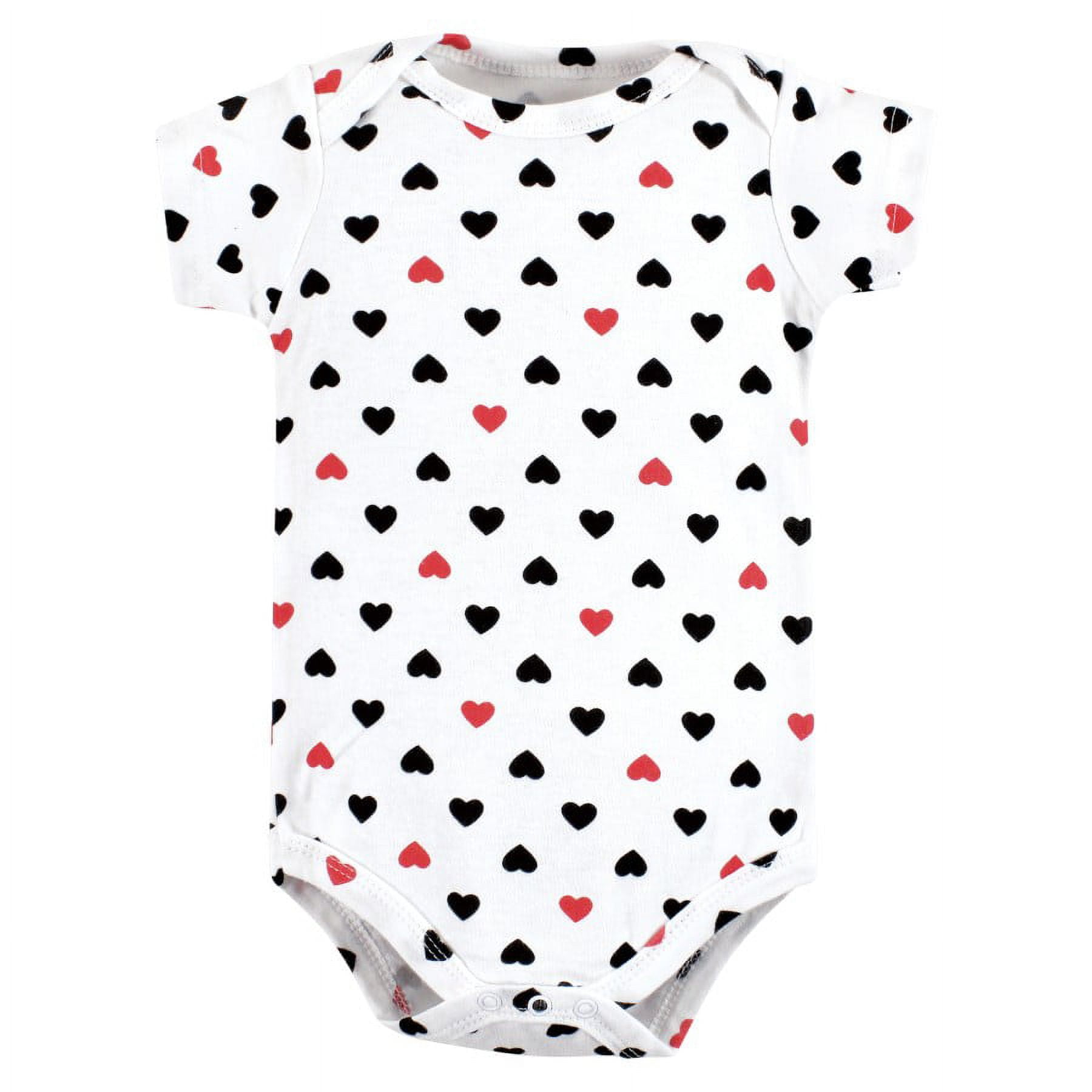 Hudson Baby Infant Girl Cotton Bodysuits, Girl Daddy Red Black 3Pk, Preemie
