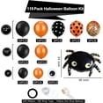 thumbnail image 4 of Paquete de 119 globos de Halloween, juego de corona de arco, globos de confeti naranja negro con globos de araña Mylar para niños, fondo de fiesta temática de Halloween, decoración del aula ER, 4 of 6