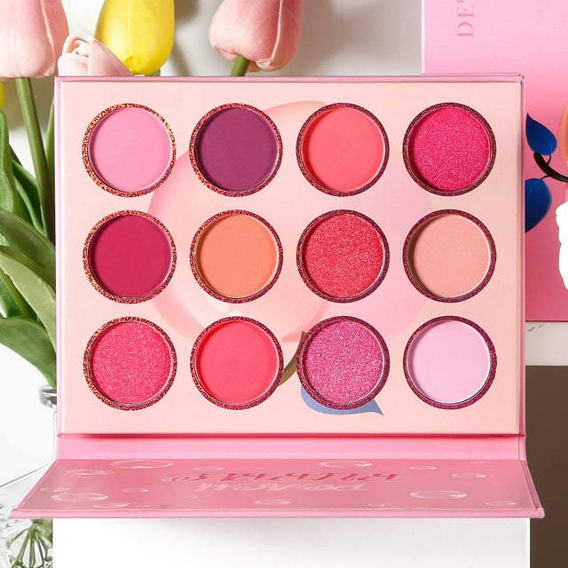 Palette de Fards à Paupières Mini Maquillage Mat Scintillant Haute Pigmentation (Rose)