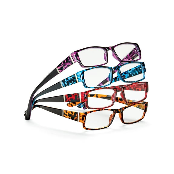 Collections Etc Colorful Tortoise Print Reading Glasses - Set of 4